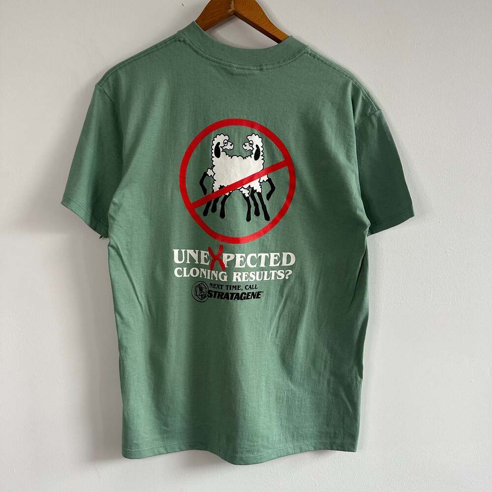 Vintage 90s Stratagene Unexpected Cloning Results Science Humor T-Shirt Large